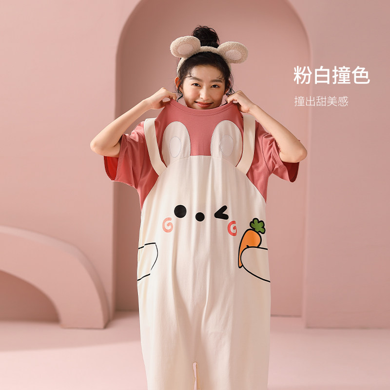 黛梦思连体夏季纯棉短袖可爱睡裙 黛梦思睡裙