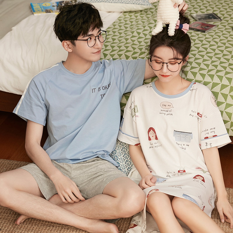 黛梦思情侣夏季男士家居服套装睡裙 黛梦思睡衣/家居服套装