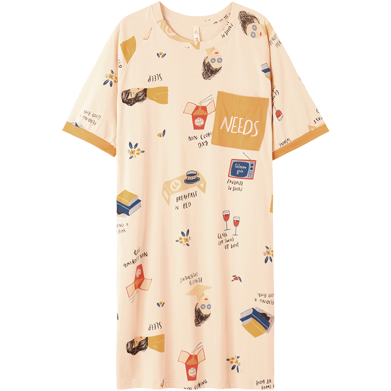 黛梦思短袖夏季可爱可外穿纯棉睡裙 黛梦思睡裙