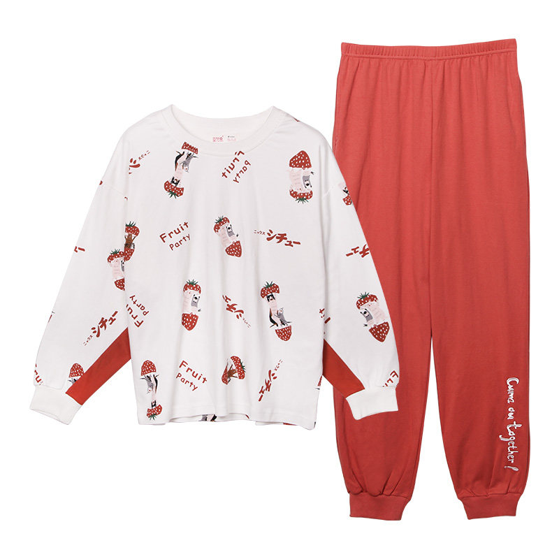 可爱纯棉春秋季长袖两件套装睡衣 黛梦思睡衣/家居服套装