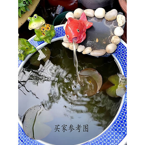 陶瓷摆件园林庭院假山盆景花园鱼池鲤鱼喷水家居阳台流水装饰配件 - 图1