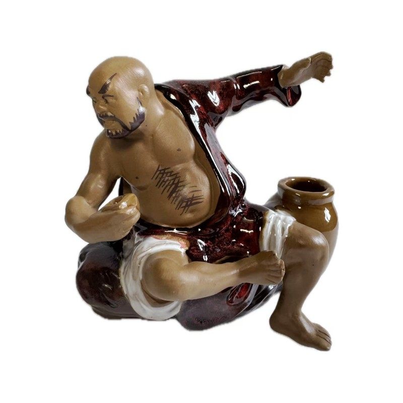 石湾公仔鲁智深陶瓷摆件倒拔杨柳家居盆栽假山造景水浒传人物装饰,淘宝优惠券,粉丝福利购,淘宝优惠卷