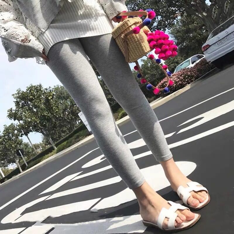 喜贵子育才专卖店大码孕妇装打底裤托腹超薄外穿莫代尔春夏秋低腰瑜伽九分裤200斤1