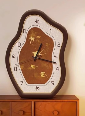 中古风飞鸟桌面时钟摆台式