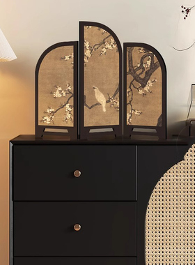 新中式鹊枝屏风桌面摆件