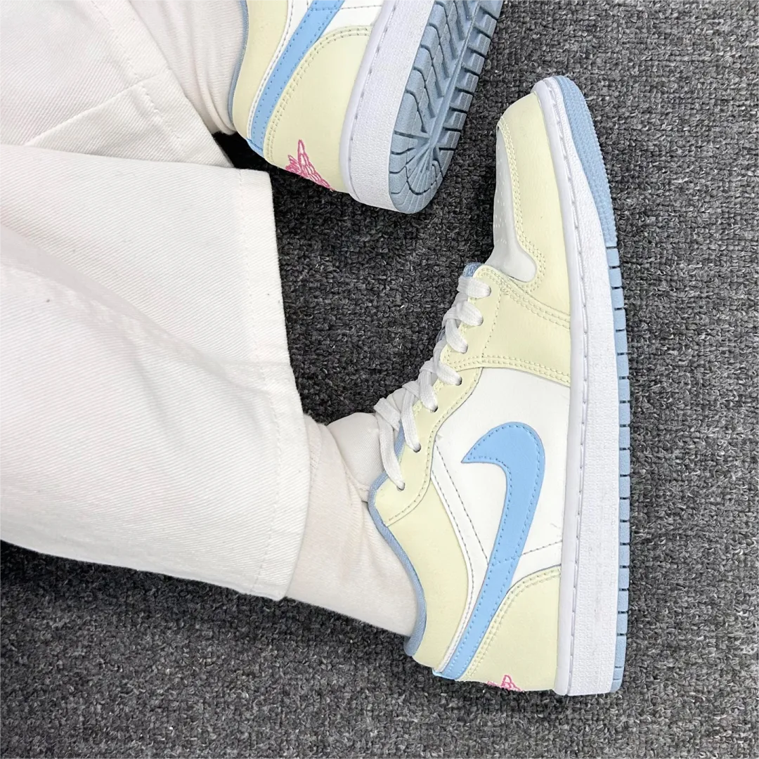 球鞋定制 Air Jordan 1 Low 半岛白茶小清新学院风低帮男女篮球鞋,淘宝优惠券,粉丝福利购,淘宝优惠卷