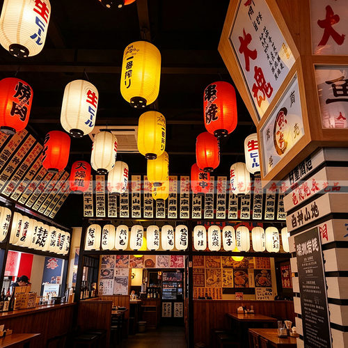 日式韩式红色PVC户外防水灯笼 寿司刺身料理拉面居酒屋装饰DIY - 图3