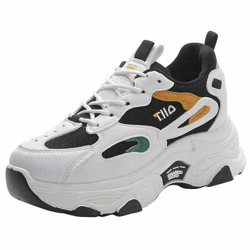 香港老爹鞋女2025新款秋季厚底增高休闲运动鞋子百搭真皮小白鞋潮 - 图3