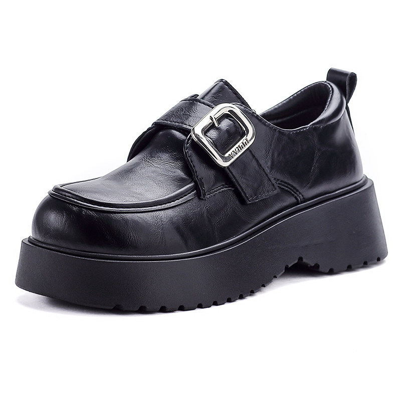 品牌小个子真皮乐福鞋女厚底松糕鞋子英伦风小皮鞋一脚蹬软底单鞋,淘宝优惠券,粉丝福利购,淘宝优惠卷