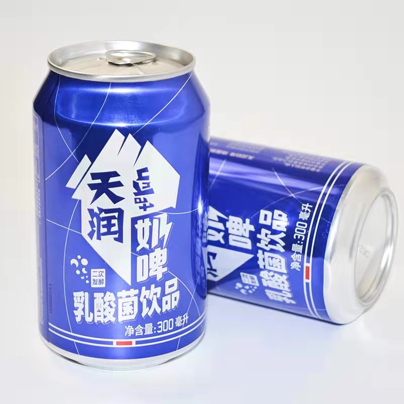 天润奶啤300mlX12罐新疆特产非啤酒整箱乳酸发酵菌饮料-图0