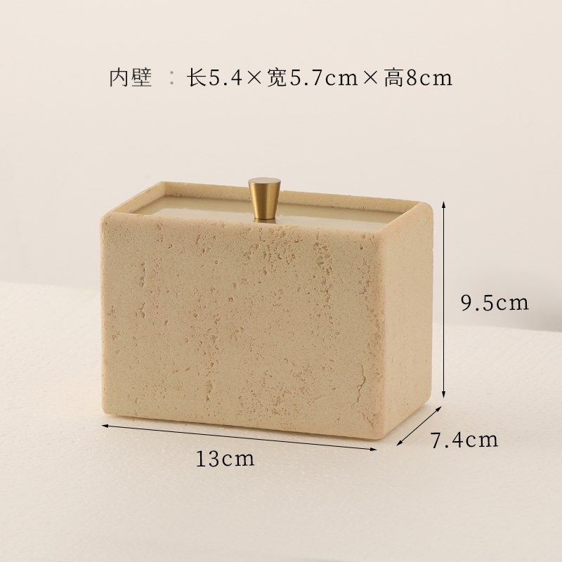 侘寂风棉签盒牙签盒双格轻奢高级家用高档创意多功U能牙线盒收纳,淘宝优惠券,粉丝福利购,淘宝优惠卷