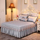 Embroidered cotton bed skirt four-piece set princess style bed set