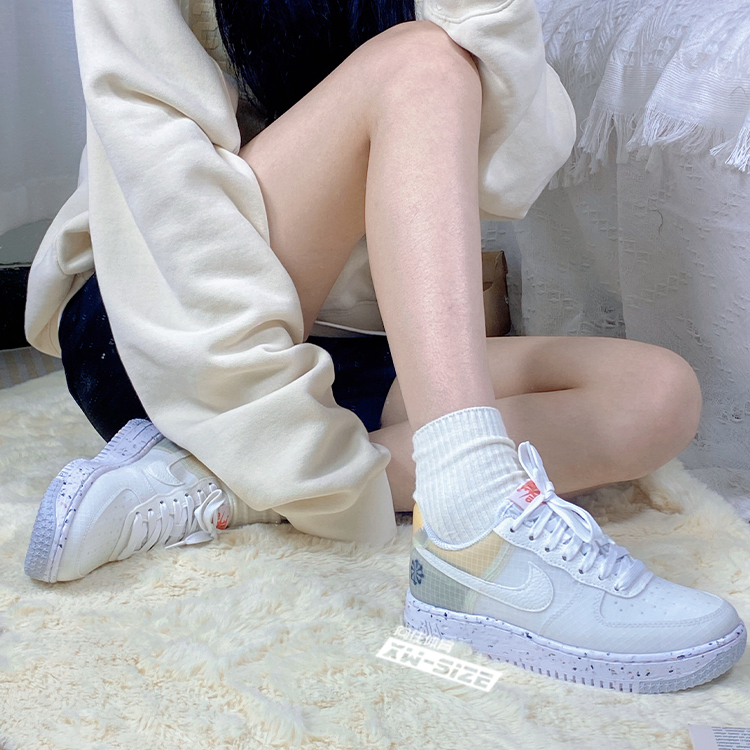 向往体育Nike/耐克AF1 Crater女子方格泡棉空军板鞋DH4339/DO7692 - 图0