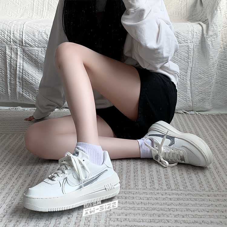 Nike/耐克Air Force 1女子复古厚底AF1空军一号板鞋DX2671 DJ9946 - 图0