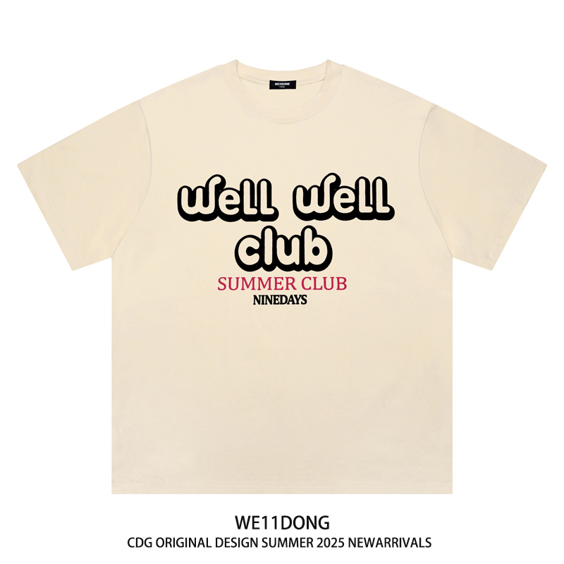 WE11DONE CDG小众潮牌welldone字母印花男女宽松重磅纯棉短袖t恤 - 图1