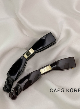 CAPS KOREA ｜极简黑色蝴蝶结竖式马尾固定神器香蕉夹后脑勺发卡