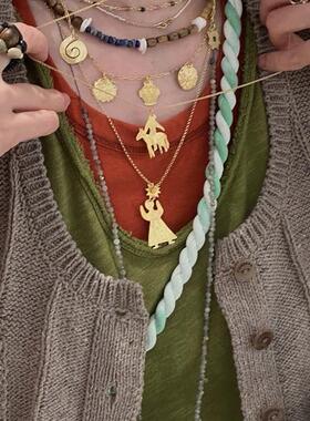 小众俏皮时髦骑马文艺复古项链