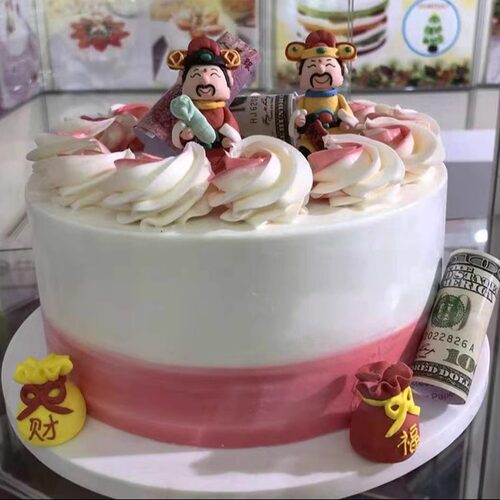 财神爷糖人 钱袋子 生日蛋糕装饰糖人摆件 福袋糖人 - 图2
