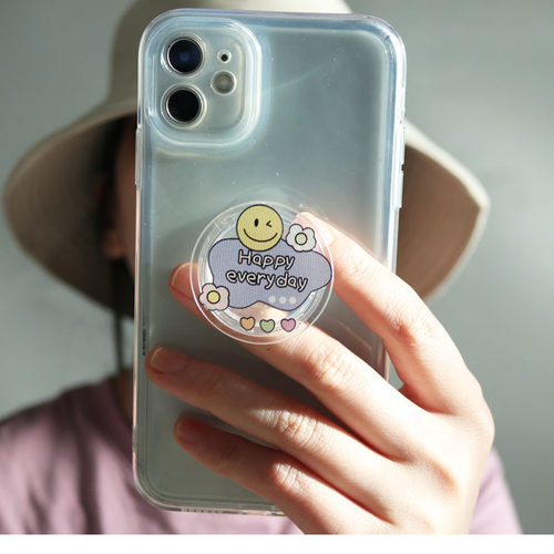 插画手机壳气囊支架伸缩口环原创涂鸦小众创意搞怪兔子高级感可爱 - 图1