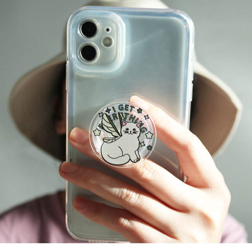 插画手机壳气囊支架伸缩口环原创涂鸦小众创意搞怪兔子高级感可爱 - 图2