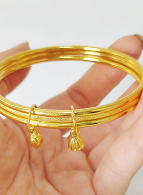 金包银三生三世手镯女足黄包金实心镯子爆款手环轻奢高级感松弛感