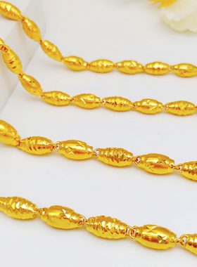 金包银橄榄珠大项链男款霸气配饰