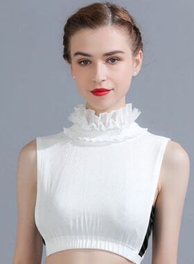 木耳边秋冬针织假领子女