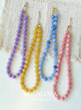 ROSALOLA 糖果小姐·法式低饱和马卡龙串珠项链·LOLA系列 042501