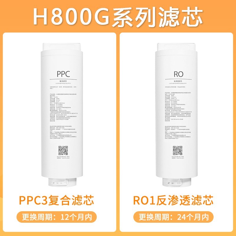 小米净水器H400G/H600G/H800G滤芯PPC123复合RO1反渗透滤芯正品 - 图2