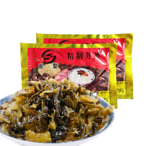 精制芥菜莆田国圣酱菜75克*10包酸菜腌咸菜泡菜榨菜香菜心洋白菜 - 图3