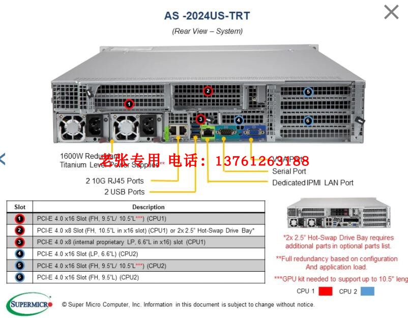 超微AS-2024US-TRT准系统服务器EPYC 7773X 7763 128核256线仿真-图2