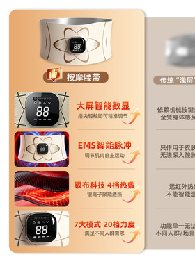 跨境EMS微电流脉冲智能按摩腰带塑形燃脂瘦肚子电动腹部按摩器