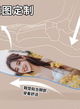 个性DIY定制图案鞋垫 来图可印防臭吸汗柔软亲肤创意照片定做鞋垫