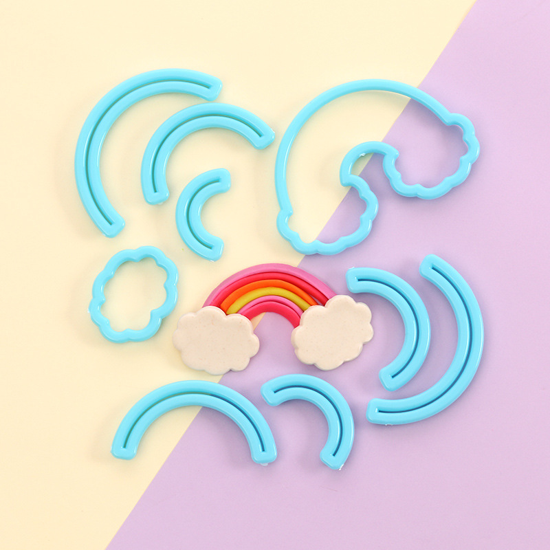 彩虹云朵切压模具套装卡通云朵热气球DIY巧克力翻糖蛋糕装饰磨具 - 图0
