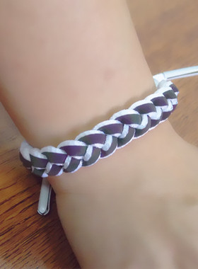 全息鞋带学生白色编织情侣手环