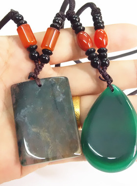 天然长款吊坠项链