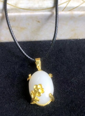 金镶玉项链女款锁骨链黑色绳合金吊坠直播服饰礼品2024夏天新款