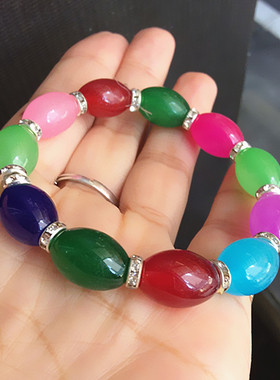 礼品多色路路通女士仿玉手链