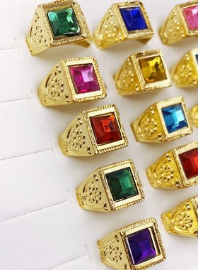 无男合金电镀复古仿金镶钻