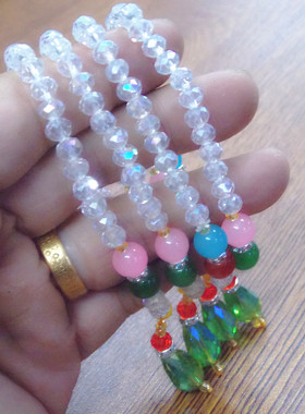 水晶吊坠切面礼物手串