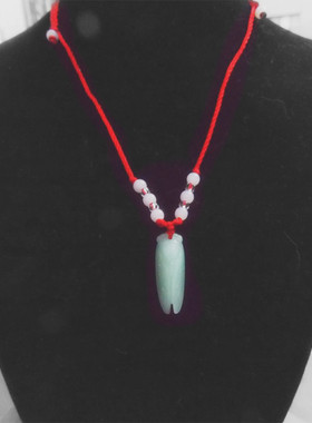 东陵玉一鸣惊人昆虫红绳吊坠项链