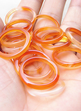 冰透红玉髓两用饰品戒指厂家细款