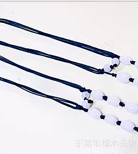军绿色款 26颗8X6MM项链绳 高档白玉路路通项链绳 满珠项坠绳子