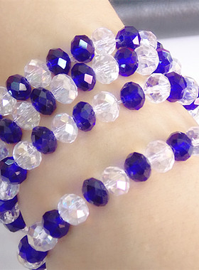 水晶刻面菱形手串算盘珠