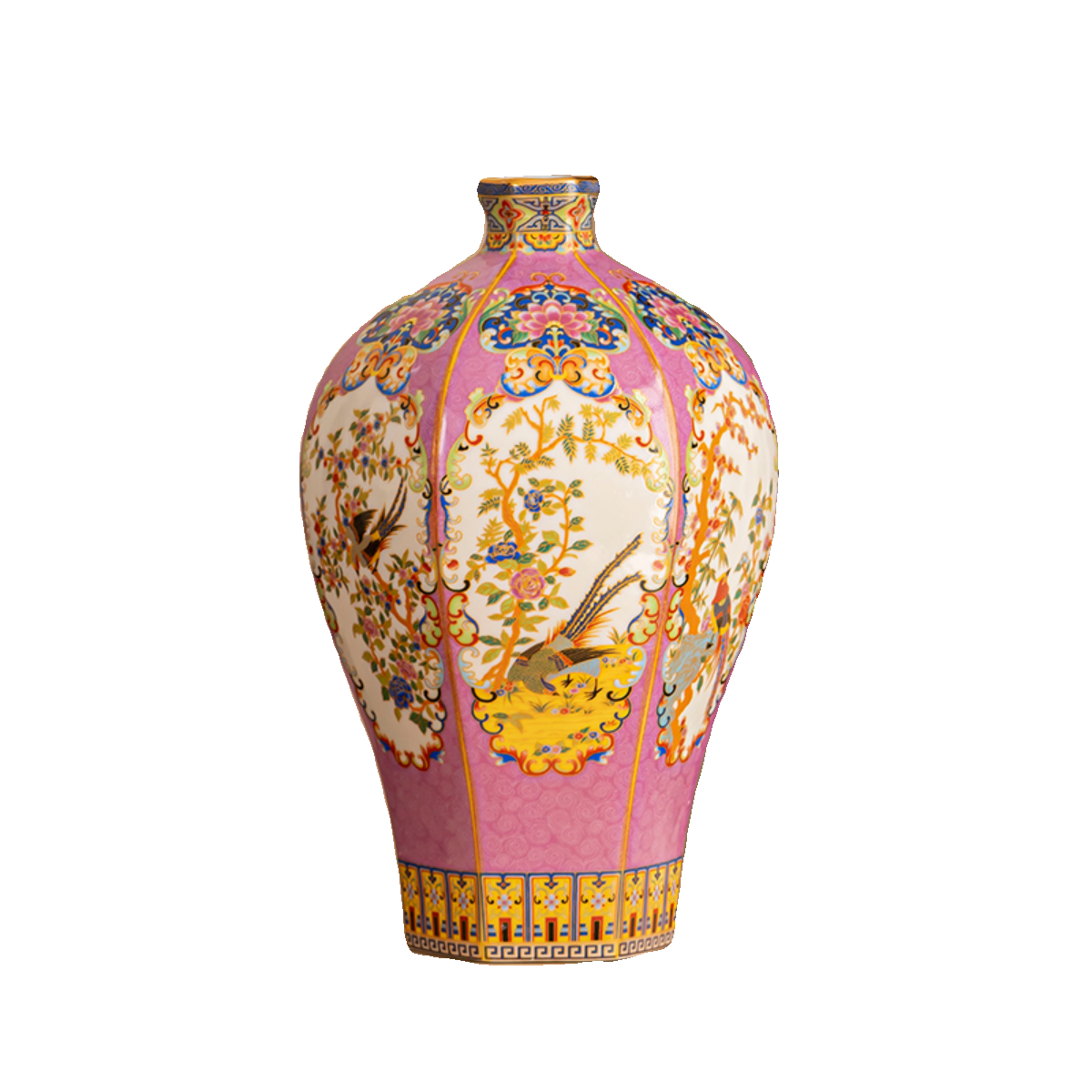 景德镇珐琅彩宫廷风陶瓷花瓶家居博古架电视柜书桌面摆件花器中式,淘宝优惠券,粉丝福利购,淘宝优惠卷