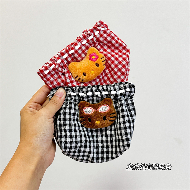 ins少女心格子包磁吸自动闭合零钱包卡通KT卡包收纳包含内衬儿童,淘宝优惠券,粉丝福利购,淘宝优惠卷