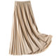 1929<High Quality>Matte Pleated Skirt Spring and Summer Women's Mid-Length High Waist Slim Versatile A-Line Long Skirt