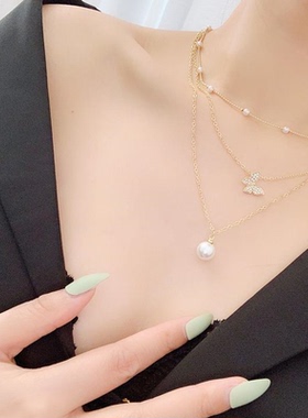 新款爆款高级感满钻港风项链女轻奢小众简约项圈脖颈链小众简约