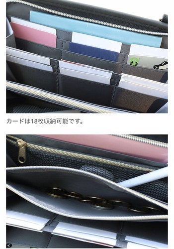日本杂志限定款彩色条纹证件包护照包手机包 18卡位长款钱包卡包-图1