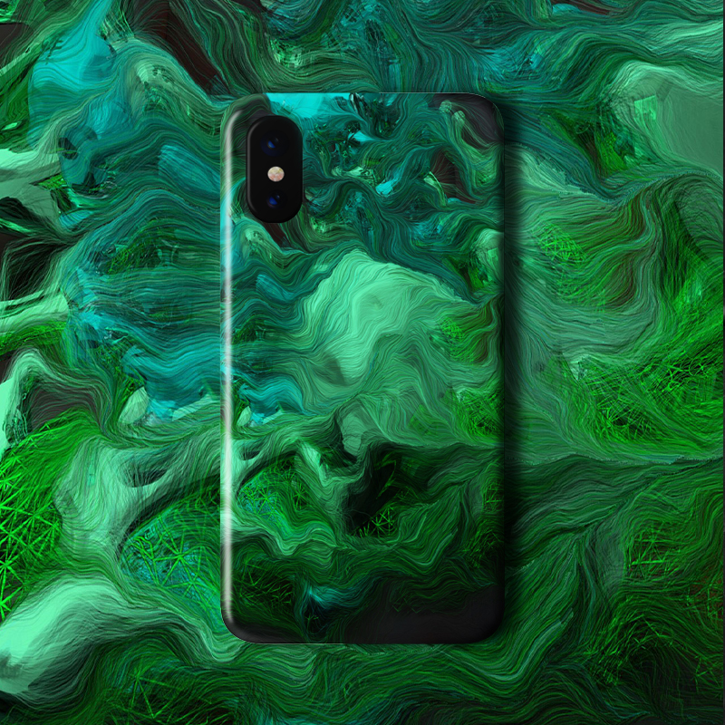 原創油畫蘋果7plus簡約綠色iphone7/8全包邊X矽膠磨砂手機殼套軟6